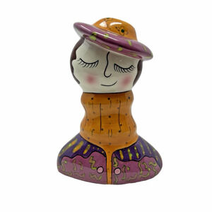 Vintage Ganz Pati by Susan Paley Colorful Folk Art Ceramic Salt or Pepper Shaker